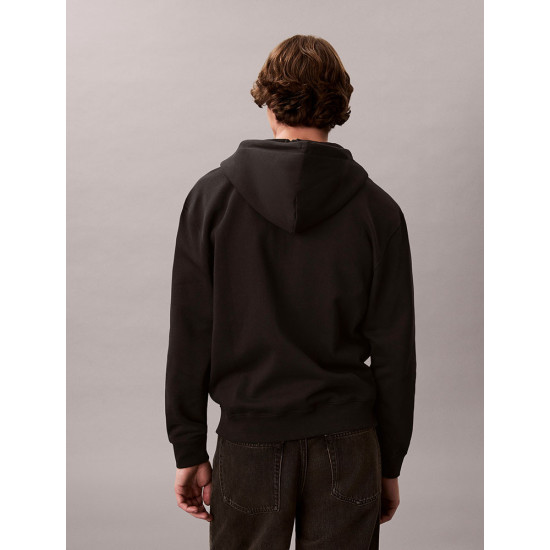 Calvin Klein Ανδρική ζακέτα Velvet Monogram Zip Thru Hoodie